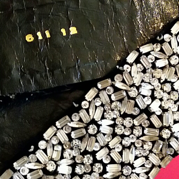 Fabulous crystal beaded belt. Black leather backed - Picture 2 of 8